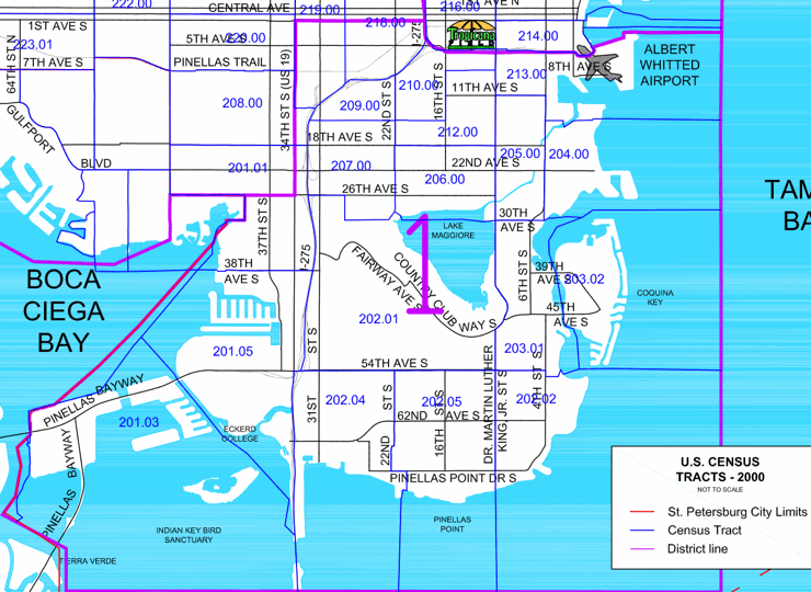 St Petersburg FL Police Neighborhoods District 1 Map