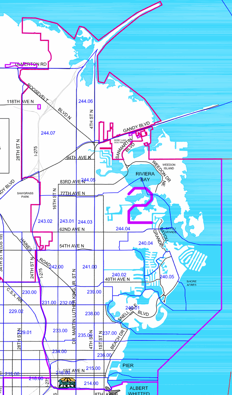 St Petersburg FL Police Neighborhoods District 2 Map